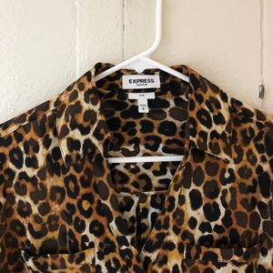Express cheetah print blouse